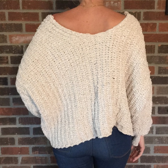 Off the shoulder Cream Sweater - Picture 2 of 2